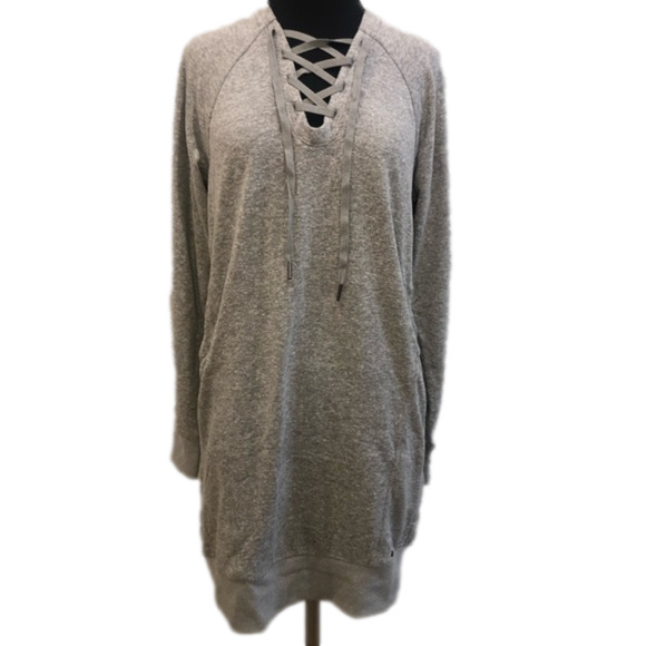 Prana Cozy Up Sweatshirt Dress UPF 50+ Pockets Long Sleeve Sz S Casual Outdoor - Picture 2 of 13